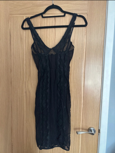 House dress black mesh - of,