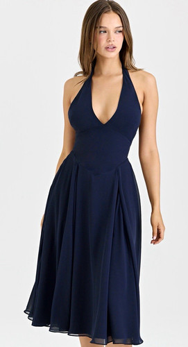 House navy halter v neck - halter, v-neck