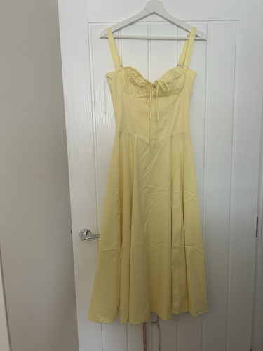 House yellow satin midi - of,
