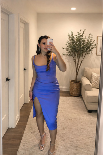 House blue midi dress - house,