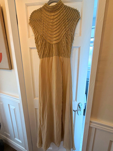 House beige gold beaded - of, cb